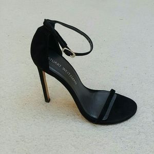 STUART WEIZTMAN Black Nudist Sandal Heel Size 8